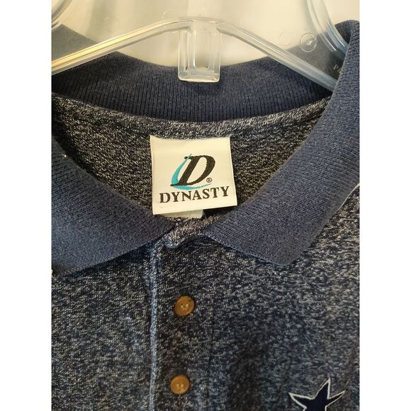 Dynasty Dallas Cowboys Blue Speckled Embroidered Logo Collared Polo Shirt - Picture 5 of 7